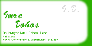 imre dohos business card